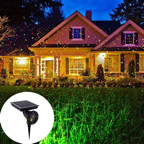 Outdoor Solar Powered Christmas Laser Projector Light Sky Star Stage