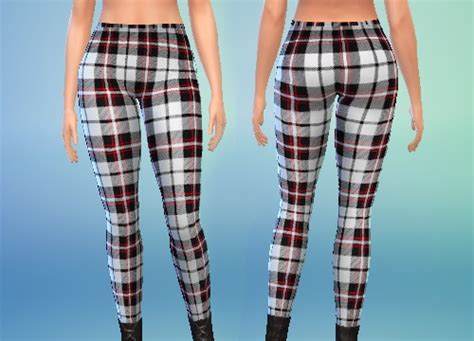 Red And White Plaid Leggings At Puresims Sims 4 Updates