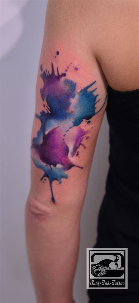 Watercolor Tattoo Splash Tattoo Color Tattoo Splatter Tattoo Watercolor