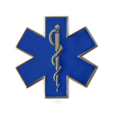 Star Of Life Pin Blue Enamel Emt Ems First Responder Paramedic