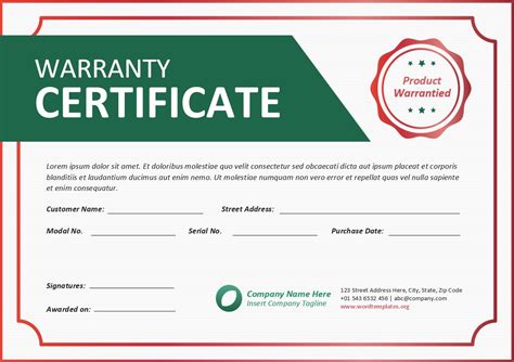 Warranty Certificate Templates Word Templates For Free Download