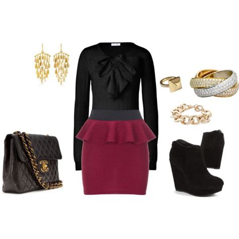 Oxblood Peplum By Camille Laws Beaster On Polyvore Featuring Moschino Lipsy Coach River