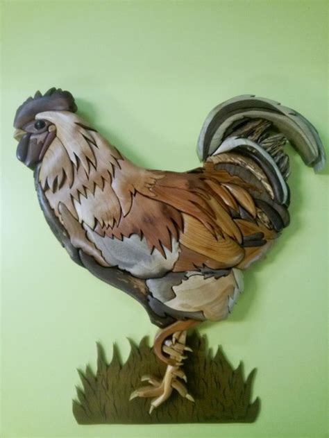 Original Rooster Intarsia Created And Hand Crafted By Me He Is Our