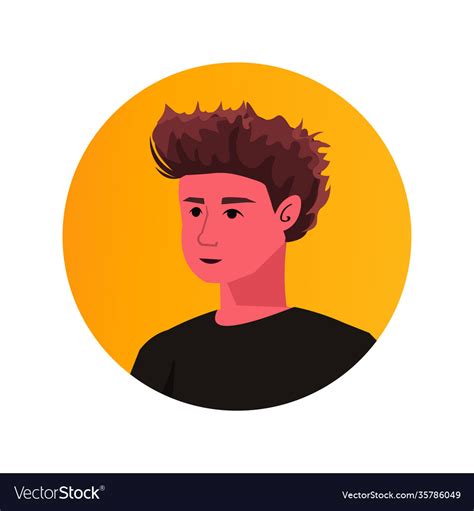 Brown Hair Boy Face Avatar Cute Child Male Cartoon