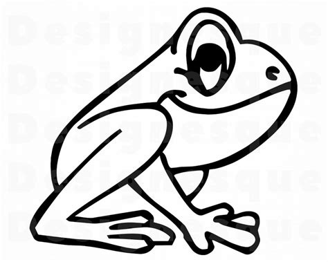 Cute Frog Outline 2 Svg Cute Frog Svg Frog Clipart Frog Etsy