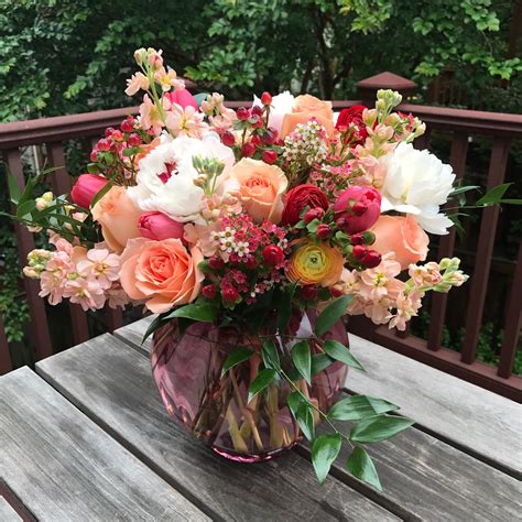Wedding Anniversary Flower Bouquet With Peonies Roses Ranunculus