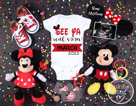 Mickey And Minnie Pregnancy Announcement Digital File Pregnancy