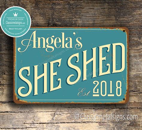 She Shed Sign Customizable She Shed Vintage Style She Shed Etsy Shed Signs She Shed Signs