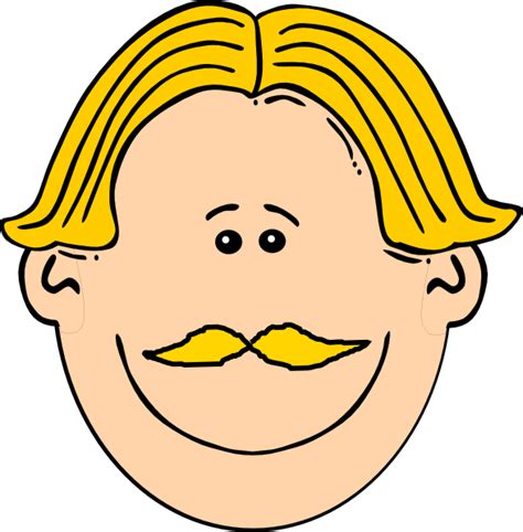 Smiling Man With Blond Hair And Mustache Clip Art At Clker