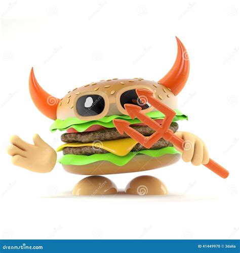Hamburger Du Diable 3d Illustration Stock Illustration Du Régime