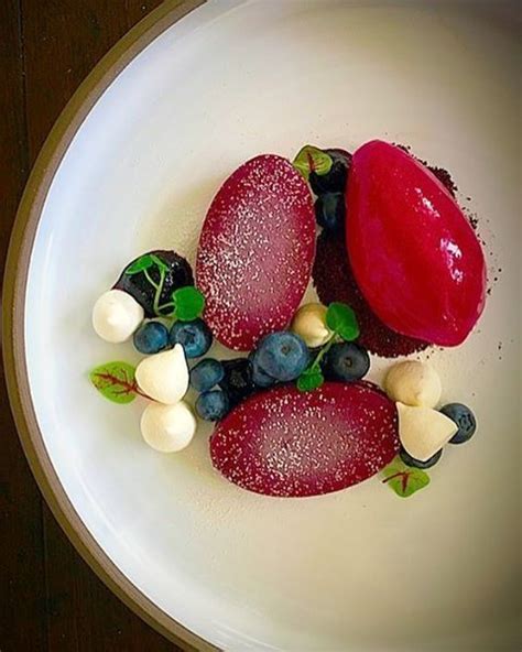 These fine dining restaurants in delhi ncr will never disappoint you. Blueberry • Beetroot • Ginger. Ceramic plate by @studiomattes | Fine dining desserts, Food, Food ...