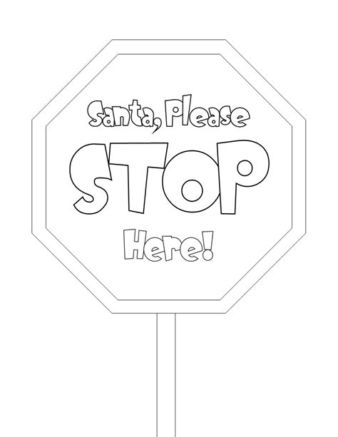 Stop Outline Clipart Etc Stop Sign Printable Coloring Sheet High