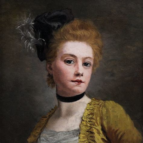 Antique Original Oil Painting On Canvas Portrait Lady Atr To Edouard