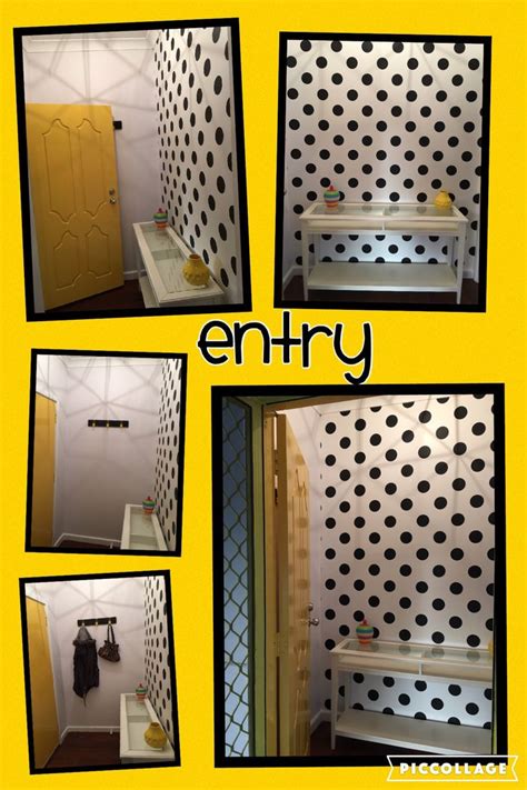 Spotty Wallpaper Hallway Entry Yellow And Black Entry Hallway Spotty