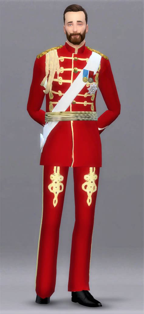 Recoloration Royal Uniform By Batsfromwesteros Sims 4 Clothing King Outfit Sims 4 Dresses