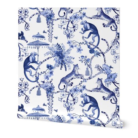 Peel And Stick Removable Wallpaper Blue And White Blue Chinoiserie
