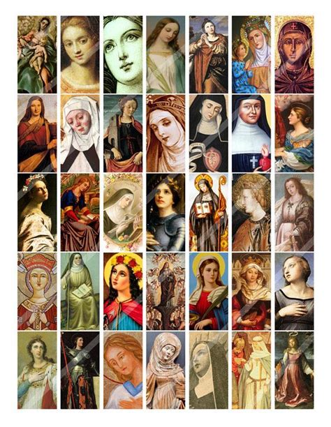 Female Saints 1 X 2 Inch Domino Digital Collage Sheet Etsy Digital
