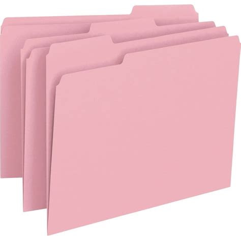 Smead Colored File Folders 13 Cut Tabs Pink 100bx Letter 12643