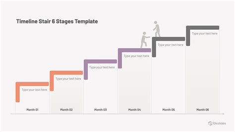Timeline Stair 6 Stages Template Okslides