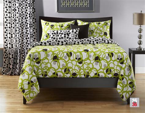 Lime Green Black And White Bedding