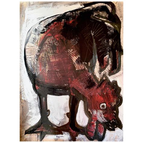Oreste Dequel Abstract Rooster Painting For Sale At 1stdibs