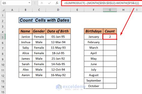 How To Count Number Of Cells With Dates In Excel 7 Ways Exceldemy