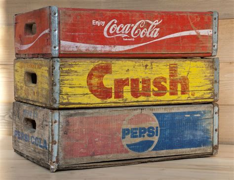 Vintage Soda Crates 30 Old Crates Wooden Crates Wooden Boxes Pepsi