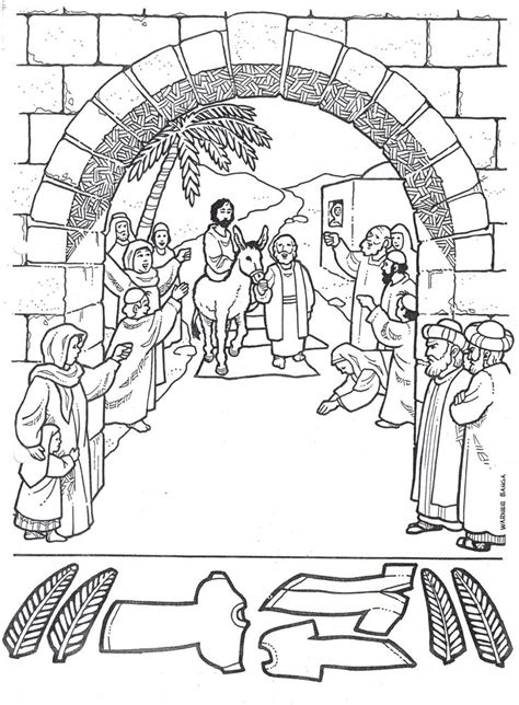 Jesus Enters Jerusalem In This Palm Sunday Coloring Page For
