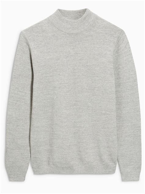 N3xt Stone Grey Pure Cotton High Neck Jumper Size Small