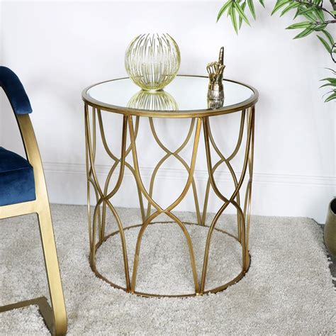 Gold Mirrored Side Table Gold Mirror Living Room Gold Side Table