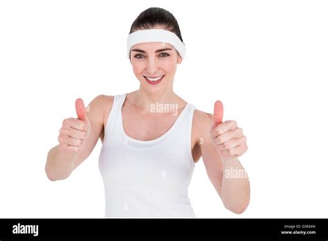 Female Athlete Showing Thumbs Up Stock Photo Alamy