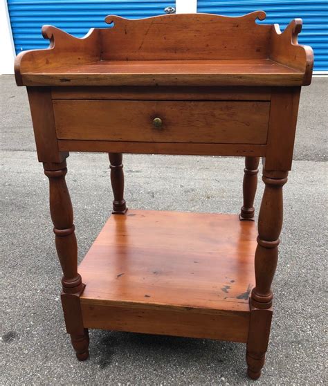 Antique Southern Cherry Washstand Table Scalloped Gallery 205 Etsy