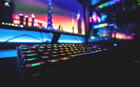 Colorful Neon Computer Keyboards Pc Gaming Wallpapers