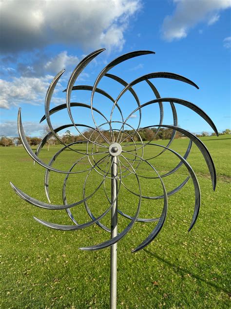 Wembury Wind Sculpture Spinner Silver Etsy Uk In 2022 Wind