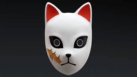 Demon Slayer Sabito Mask Textured And Printable 3d Model Cgtrader