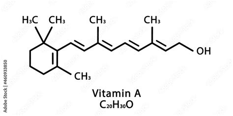 Vitamin A Retinol Molecular Structure Vitamin A Retinol Skeletal