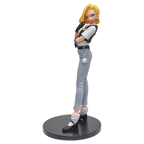 10 Inch Dragon Ball Z Action Figure Android 18 Lazuli With Grey Suit Pvc Standing Figure Toy