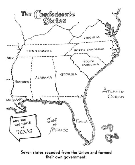 Blank Labeled Civil War Map