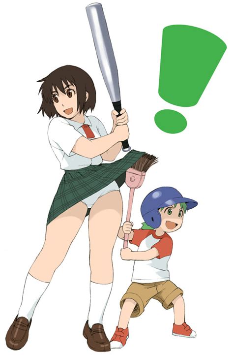 Jinroku Ayase Fuuka Koiwai Yotsuba Yotsubato 2girls Baseball Bat