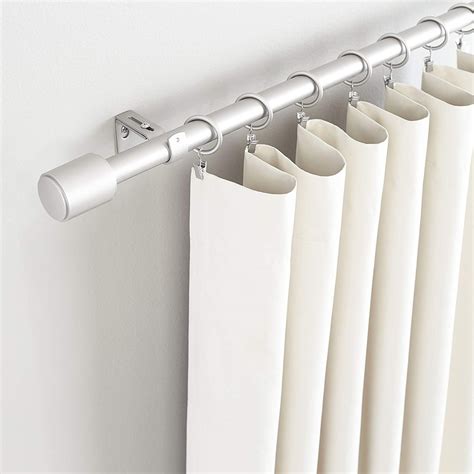 Amazonbasics 1 Curtain Rod With Cap Finials 72 To 144 Nickel