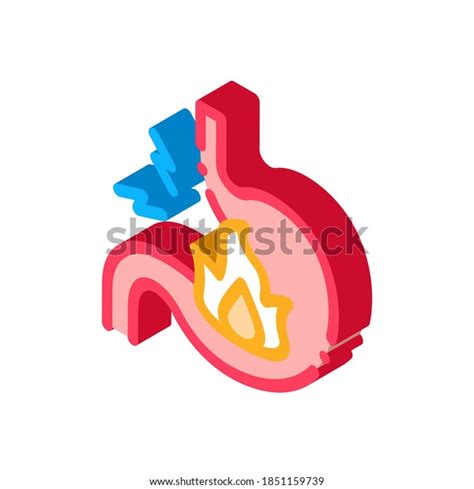 Severe Heartburn Stomach Pain Icon Vector Stock Vector Royalty Free