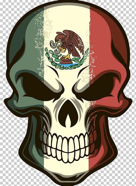 Flag Of Mexico Calavera Skull Decal Png Bone Calavera Cartoon