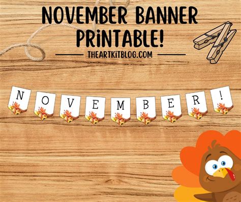 November Banner Free Printable The Art Kit