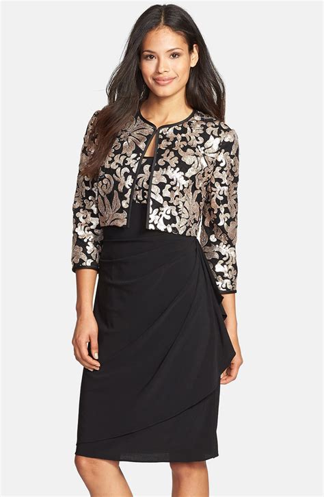 Alex Evenings Embellished Lace Jersey Dress And Jacket Petite Nordstrom