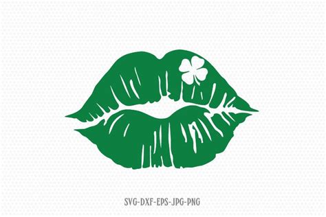 St Patricks Day Lips Kiss Svg Shamrock Svg