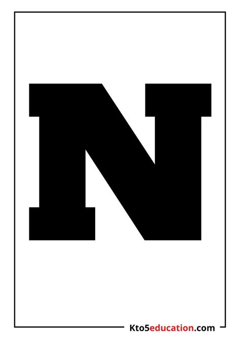 The Letter N Is Shown In Black And White With An Uppercaseed Capital