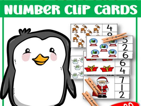 Christmas Maths Number Clip Cards 1 To 20 Teaching Resources