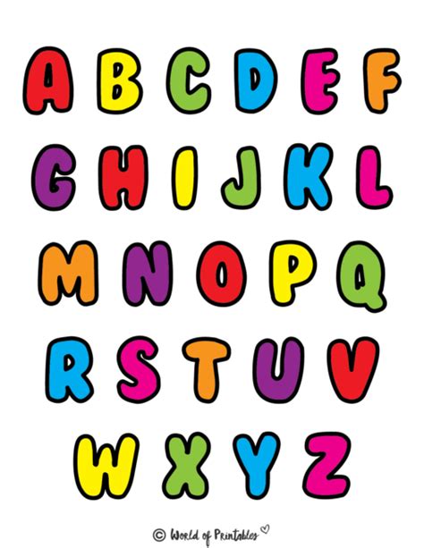 Large Printable Colored Alphabet Letters Free Printable Templates
