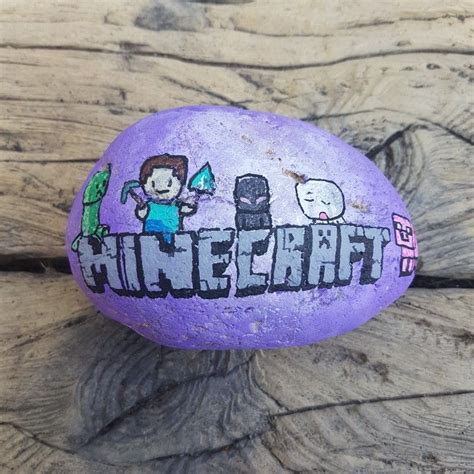 Minecraft Painted Rock Rock Crafts Painted Rocks Painting Minecraft