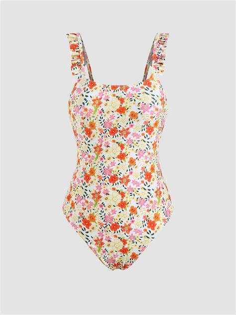 Ditsy Floral One Piece Swimsuit Cider